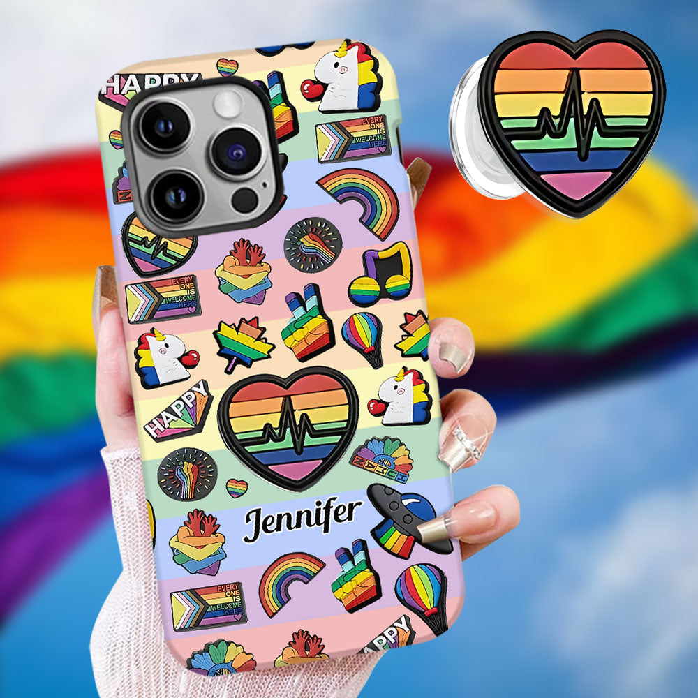 Pride Rainbow - Personalized LGBT Support Full Print Phone Case & Phone Grip