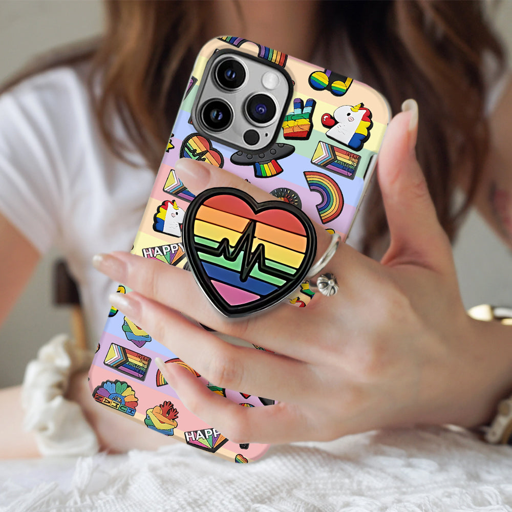 Pride Rainbow - Personalized LGBT Support Full Print Phone Case & Phone Grip