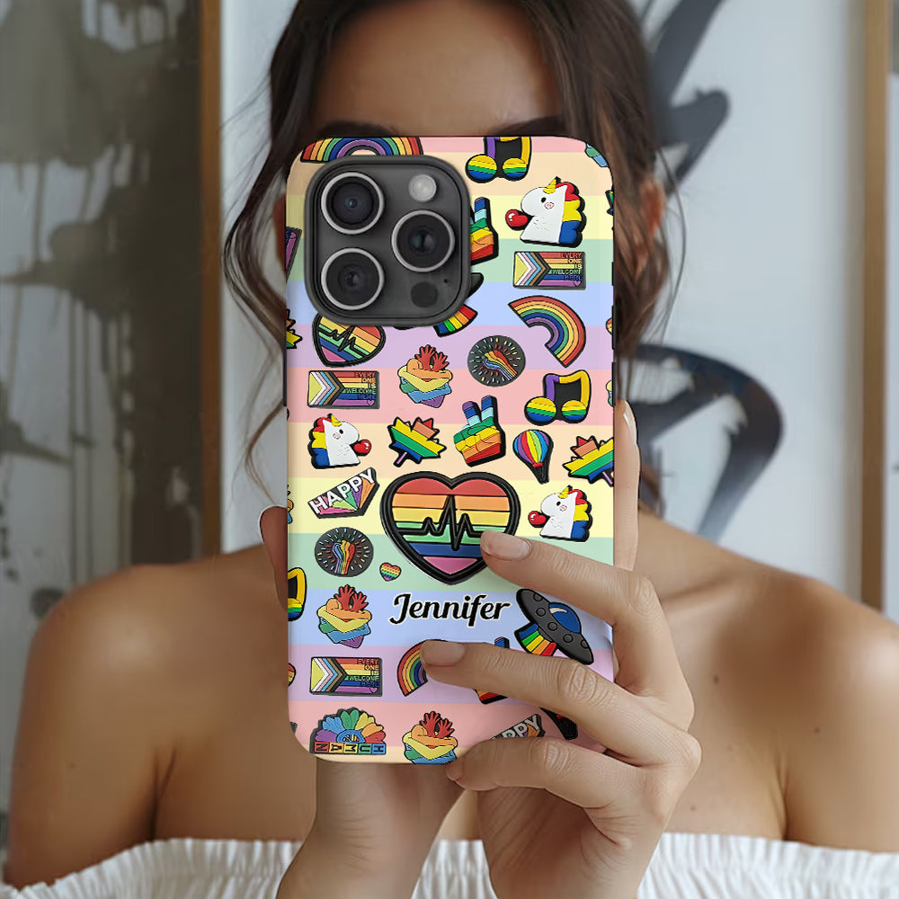 Pride Rainbow - Personalized LGBT Support Full Print Phone Case & Phone Grip