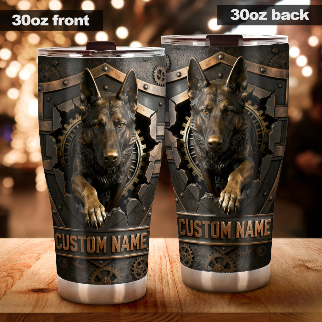 Shield And German Shepherd - Personalized Police Officer Tumbler