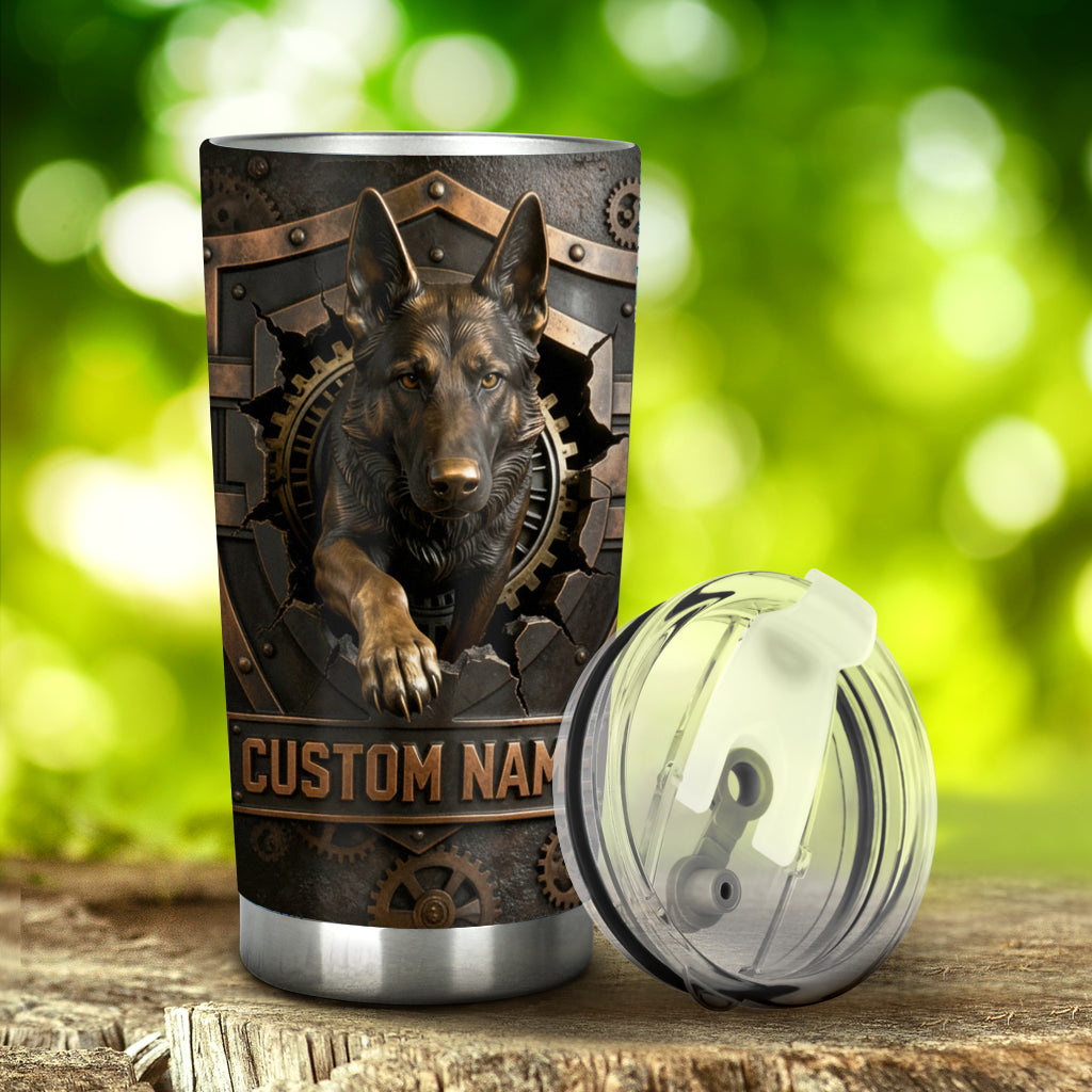 Shield And German Shepherd - Personalized Police Officer Tumbler