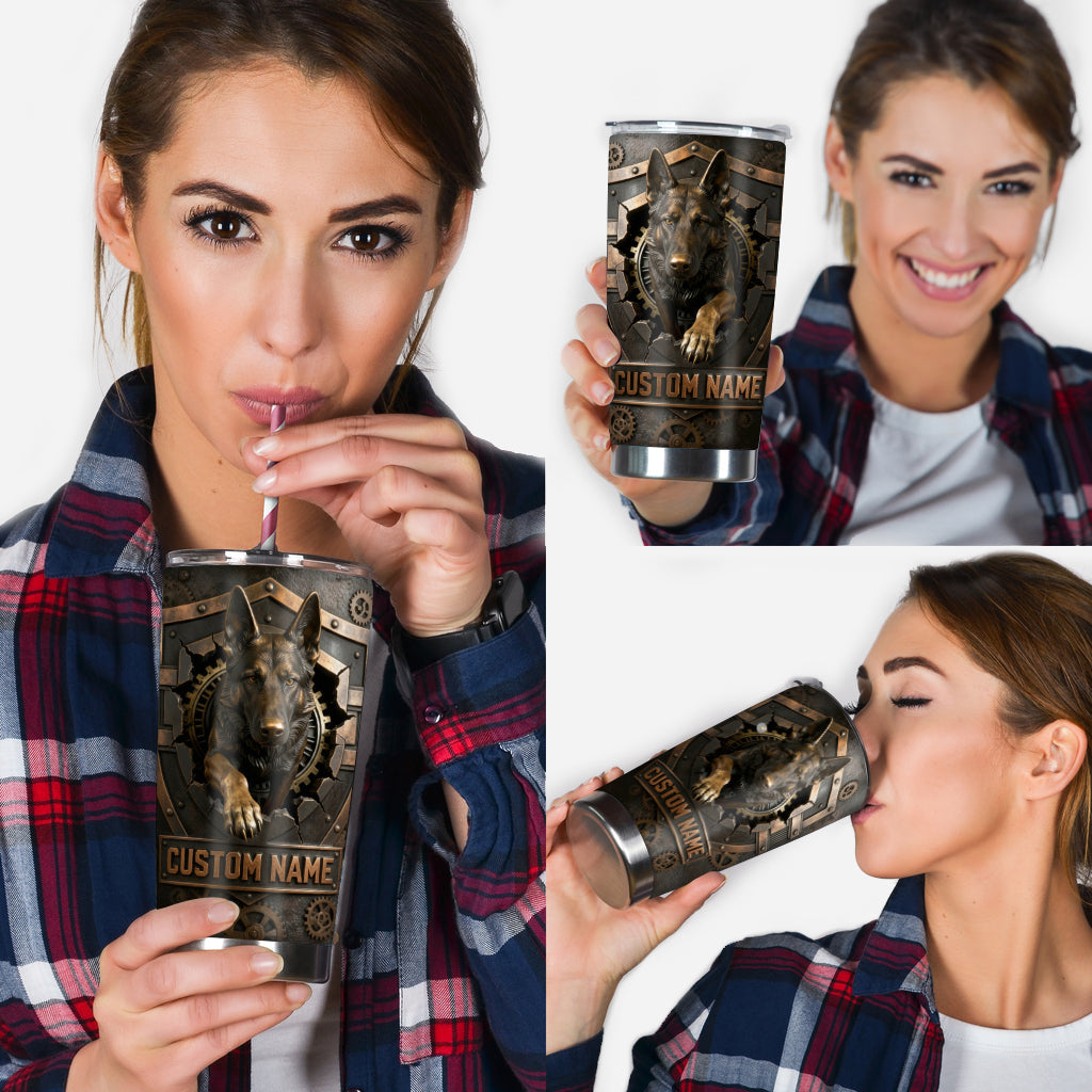 Shield And German Shepherd - Personalized Police Officer Tumbler
