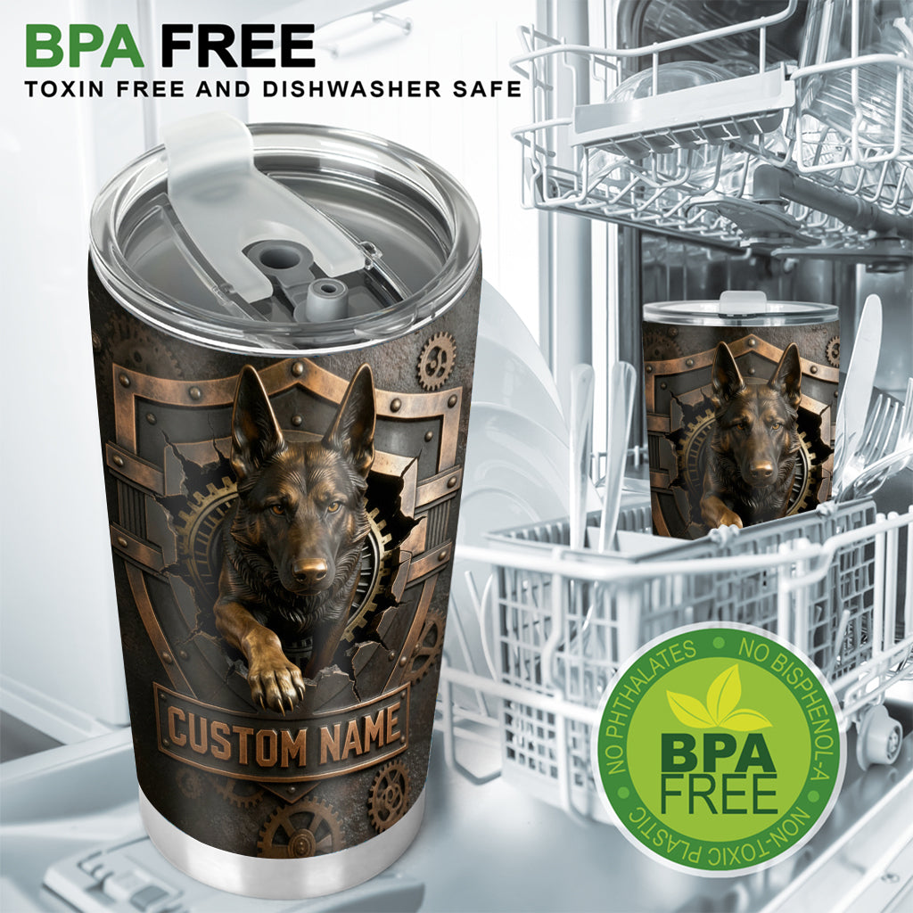 Shield And German Shepherd - Personalized Police Officer Tumbler