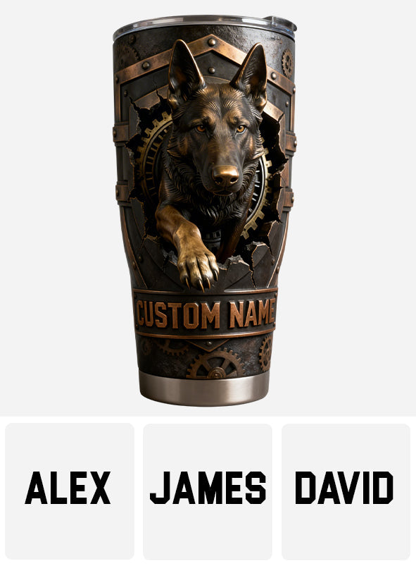 Shield And German Shepherd - Personalized Police Officer Tumbler