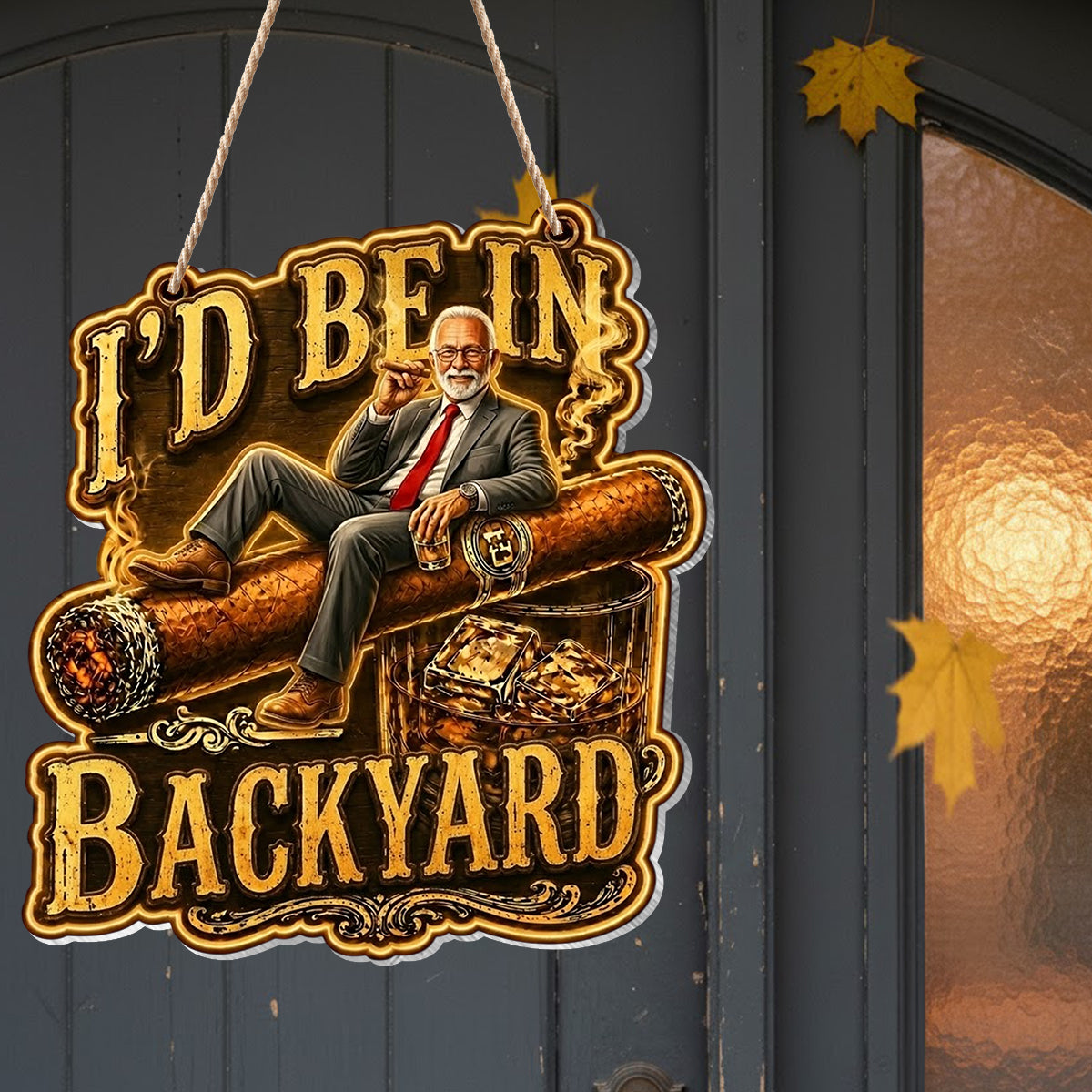 Whiskey & Cigar Lovers, Gift for Man - Personalized Whisky LED Light Acrylic Sign