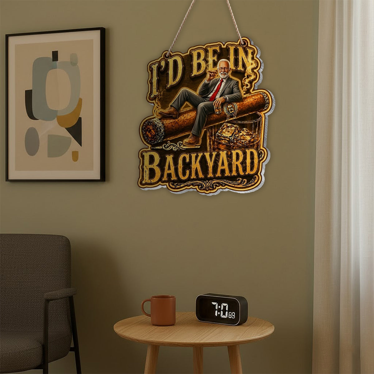 Whiskey & Cigar Lovers, Gift for Man - Personalized Whisky LED Light Acrylic Sign