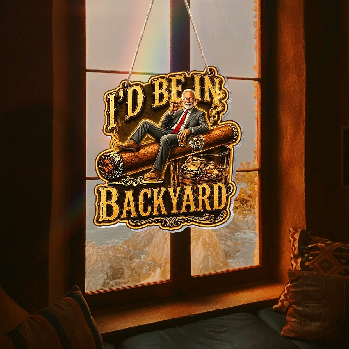 Whiskey & Cigar Lovers, Gift for Man - Personalized Whisky LED Light Acrylic Sign