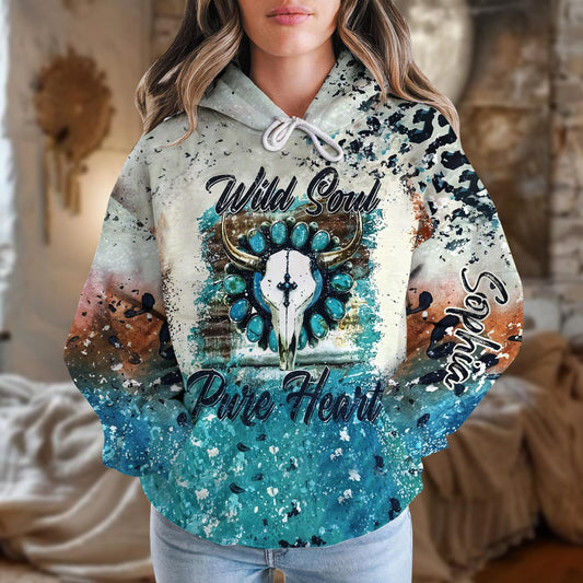 Wild Soul Pure Heart - Personalized Cowgirl All Over Shirt