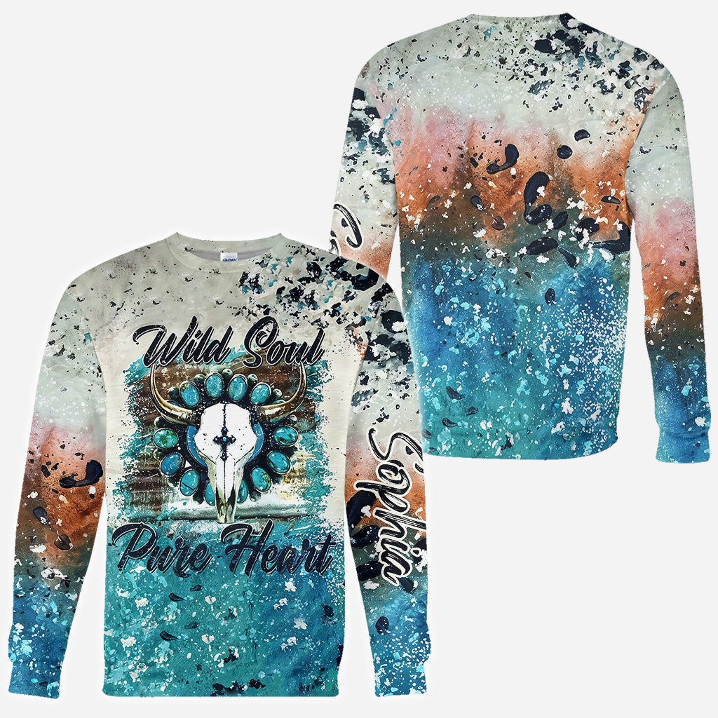 Wild Soul Pure Heart - Personalized Cowgirl All Over Shirt