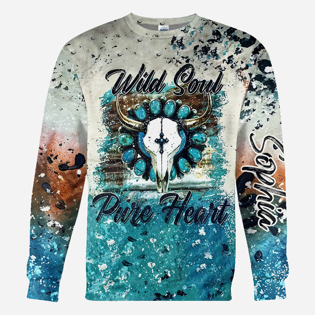 Wild Soul Pure Heart - Personalized Cowgirl All Over Shirt