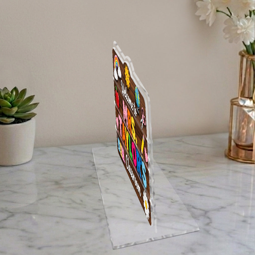 Welcome To Teacher's Classroom - Personalized Teacher 2-Layer Acrylic Freestanding