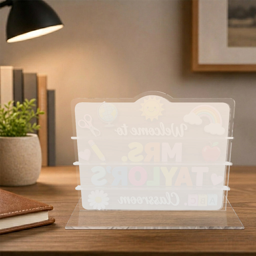 Welcome To Teacher's Classroom - Personalized Teacher 2-Layer Acrylic Freestanding