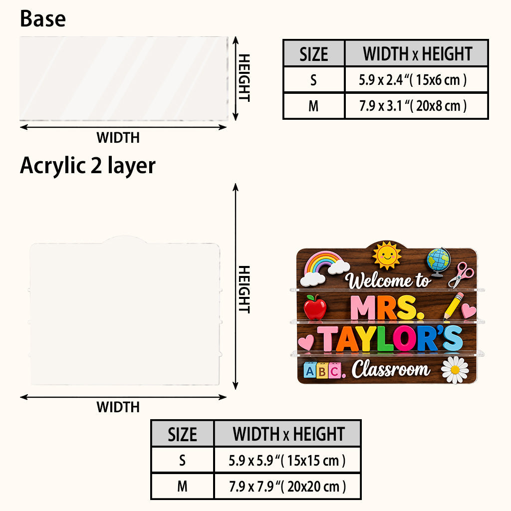Welcome To Teacher's Classroom - Personalized Teacher 2-Layer Acrylic Freestanding