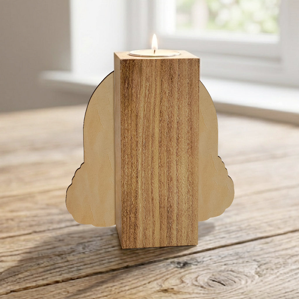Remember This Rainbow Bridge Remembrance Day - Personalized Dog Custom Shape Wooden Candle Holder