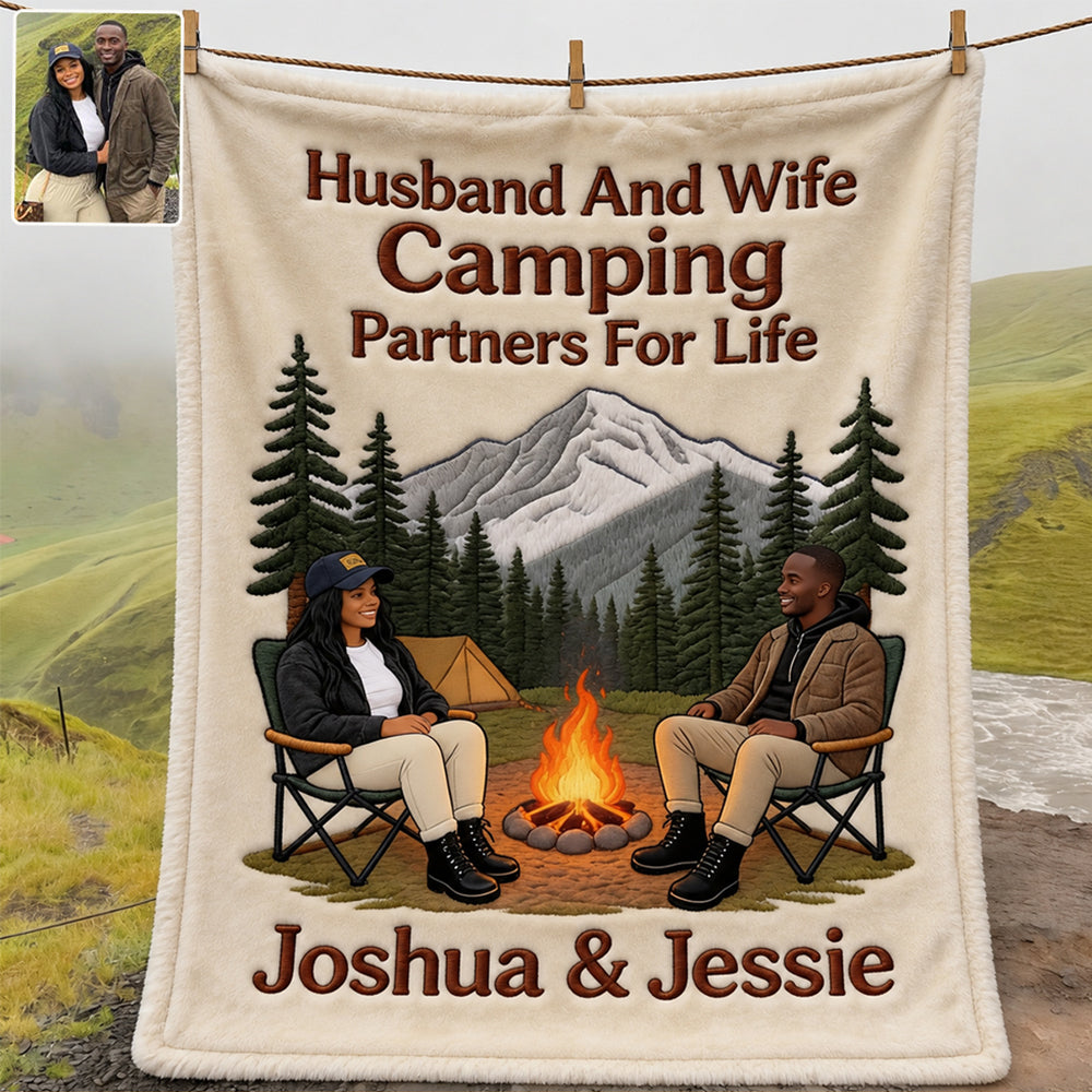 Our Happy Place - Personalized Camping Blanket