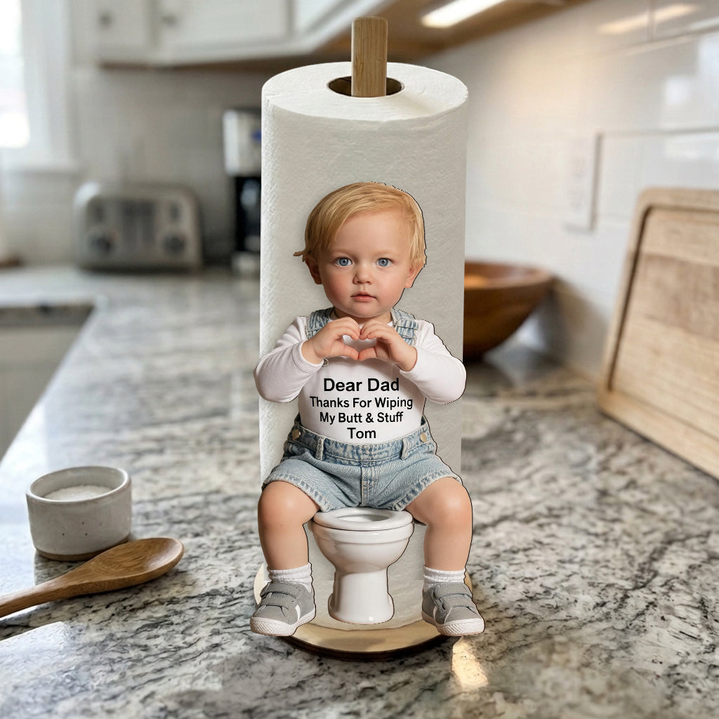 Thanks Dad Mom - Personalized Kid Paper Towel Stand