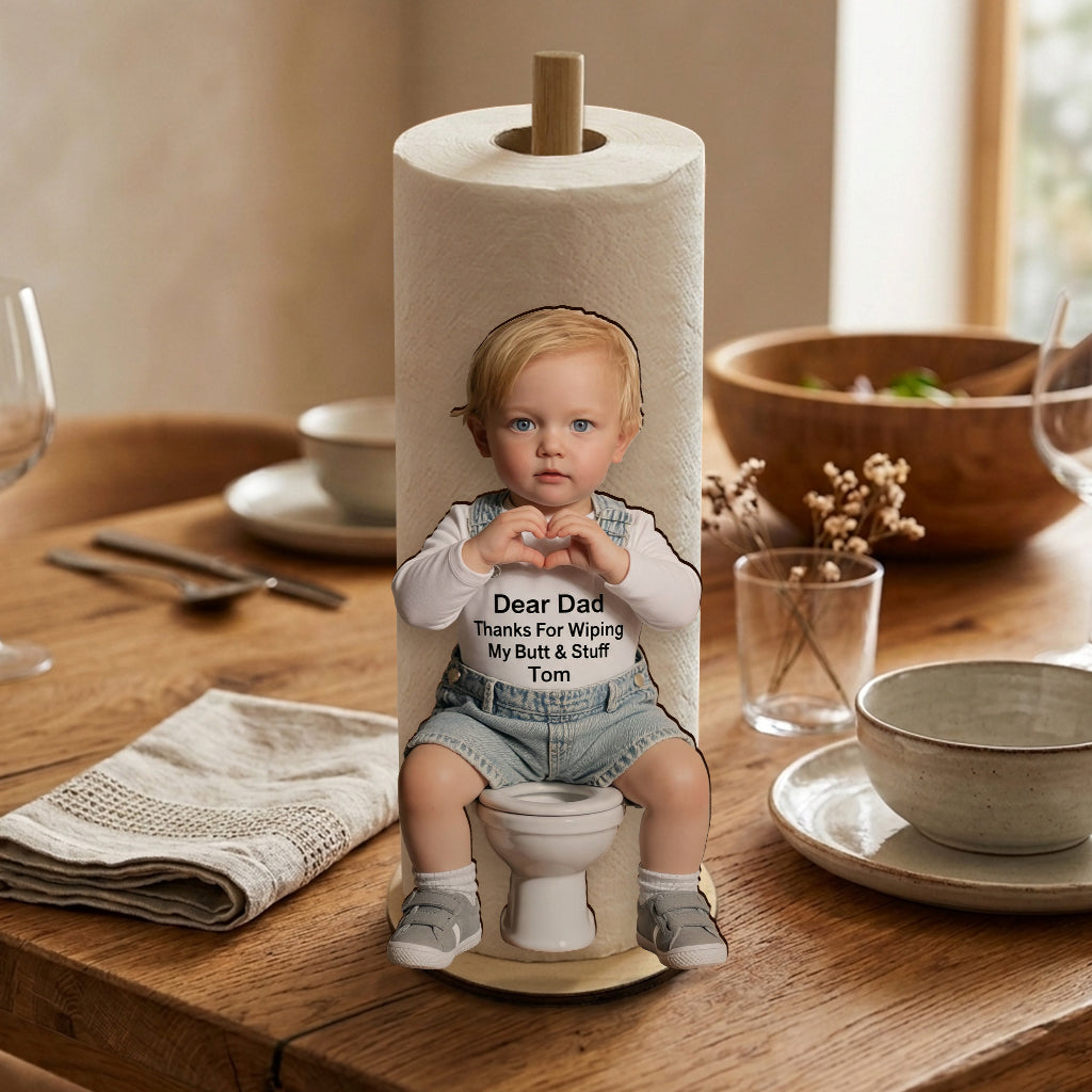 Thanks Dad Mom - Personalized Kid Paper Towel Stand