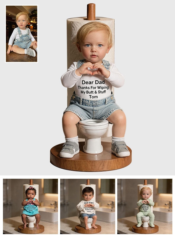 Thanks Dad Mom - Personalized Kid Paper Towel Stand