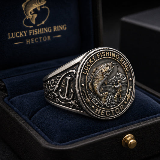 Lucky Fishing Ring - Personalized Fishing Signet Ring