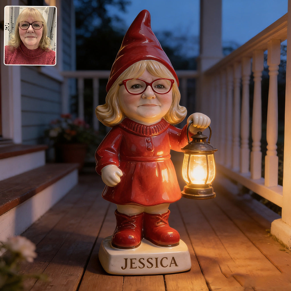 Lovely Garden Gnome - Personalized Gardening Solar Acrylic Light