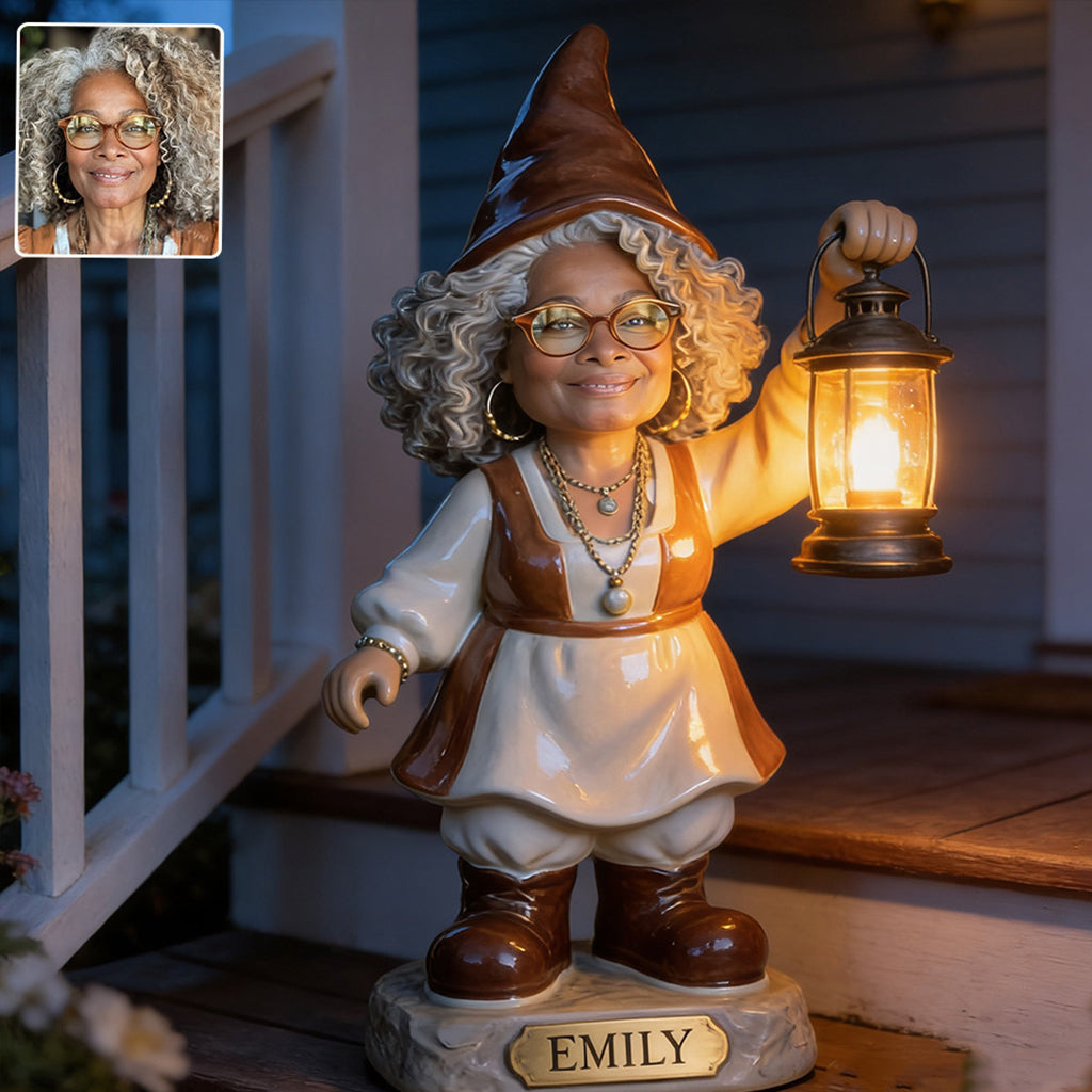 Lovely Garden Gnome - Personalized Gardening Solar Acrylic Light