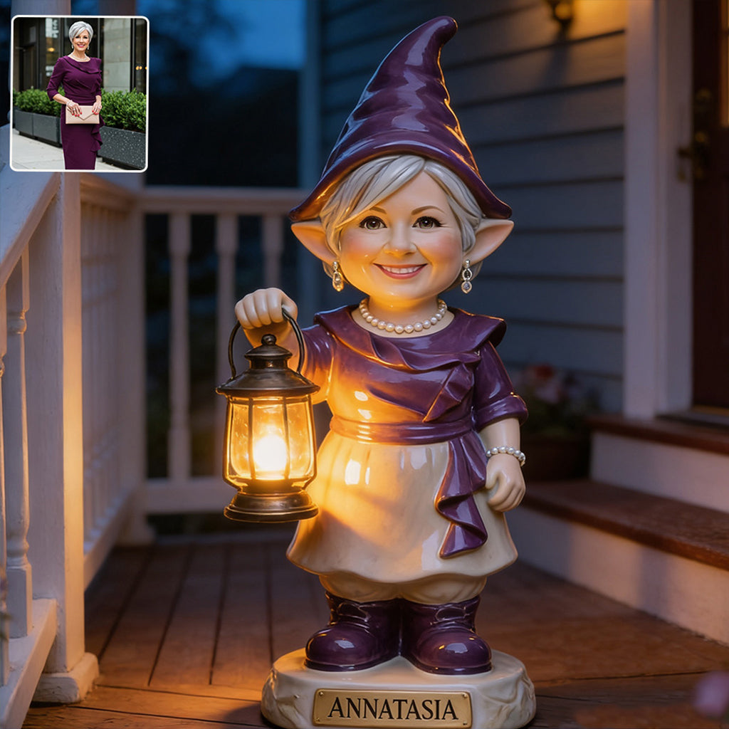 Lovely Garden Gnome - Personalized Gardening Solar Acrylic Light