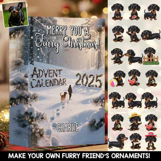 Merry Furry Christmas - Personalized Dog Advent Calendar With Ornaments