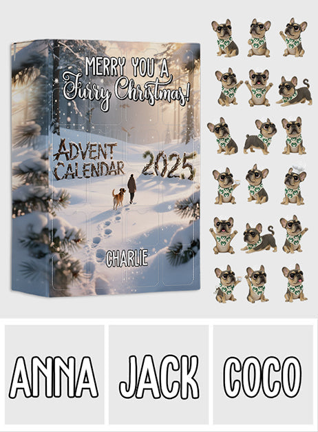 Merry Furry Christmas - Personalized Dog Advent Calendar With Ornaments
