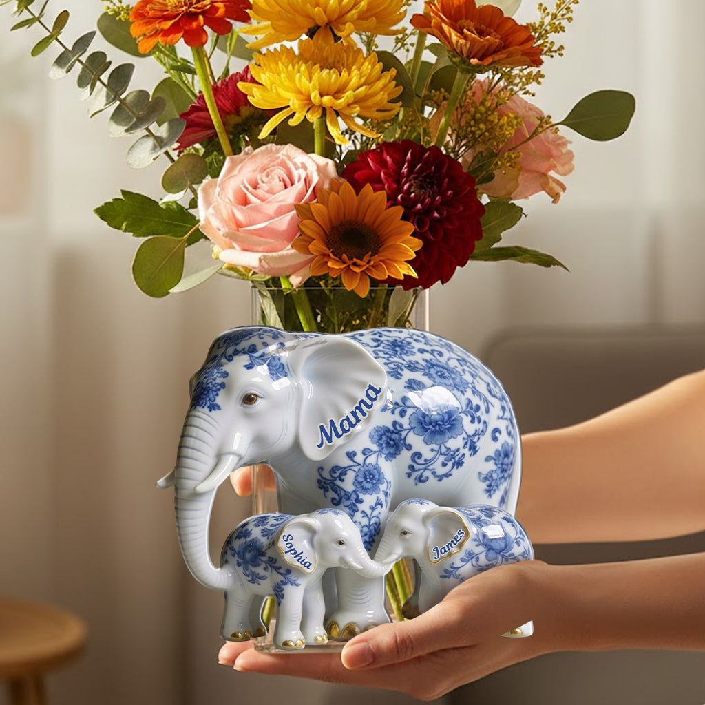 Mama Elephant - Personalized Mother Acrylic Pot