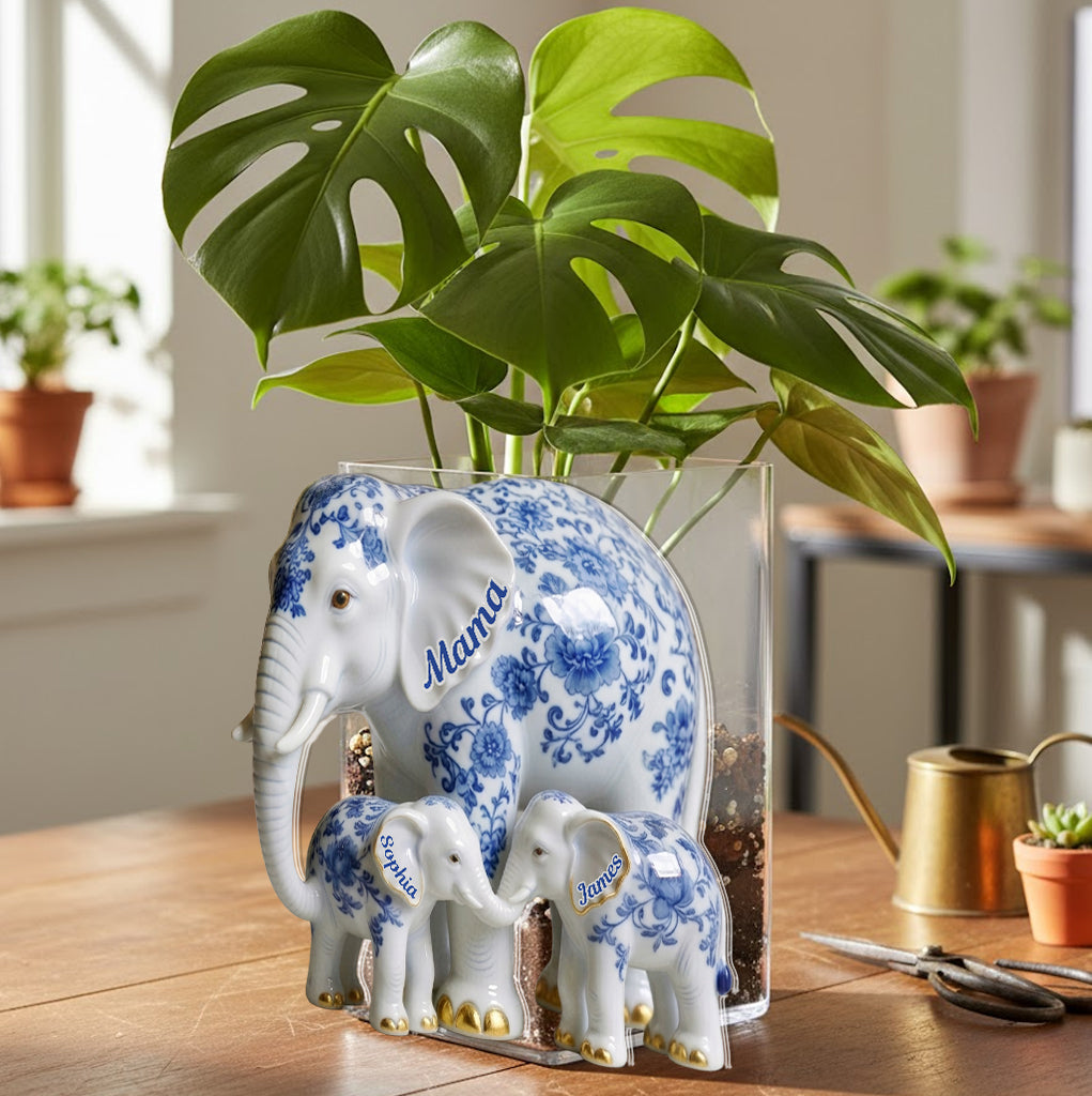 Mama Elephant - Personalized Mother Acrylic Pot