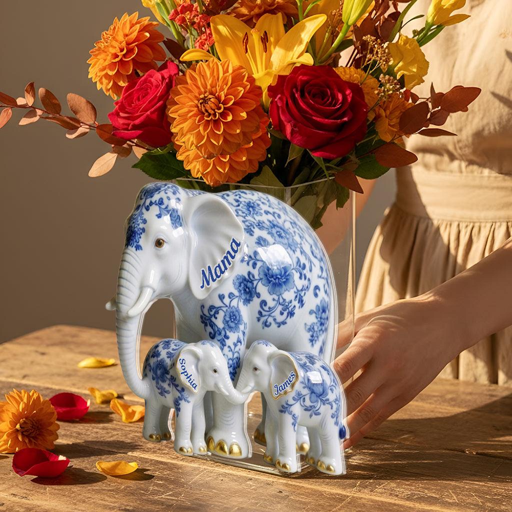 Mama Elephant - Personalized Mother Acrylic Pot