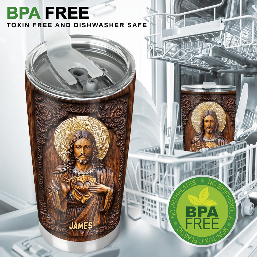 Sacred Heart Jesus - Personalized Christian Tumbler