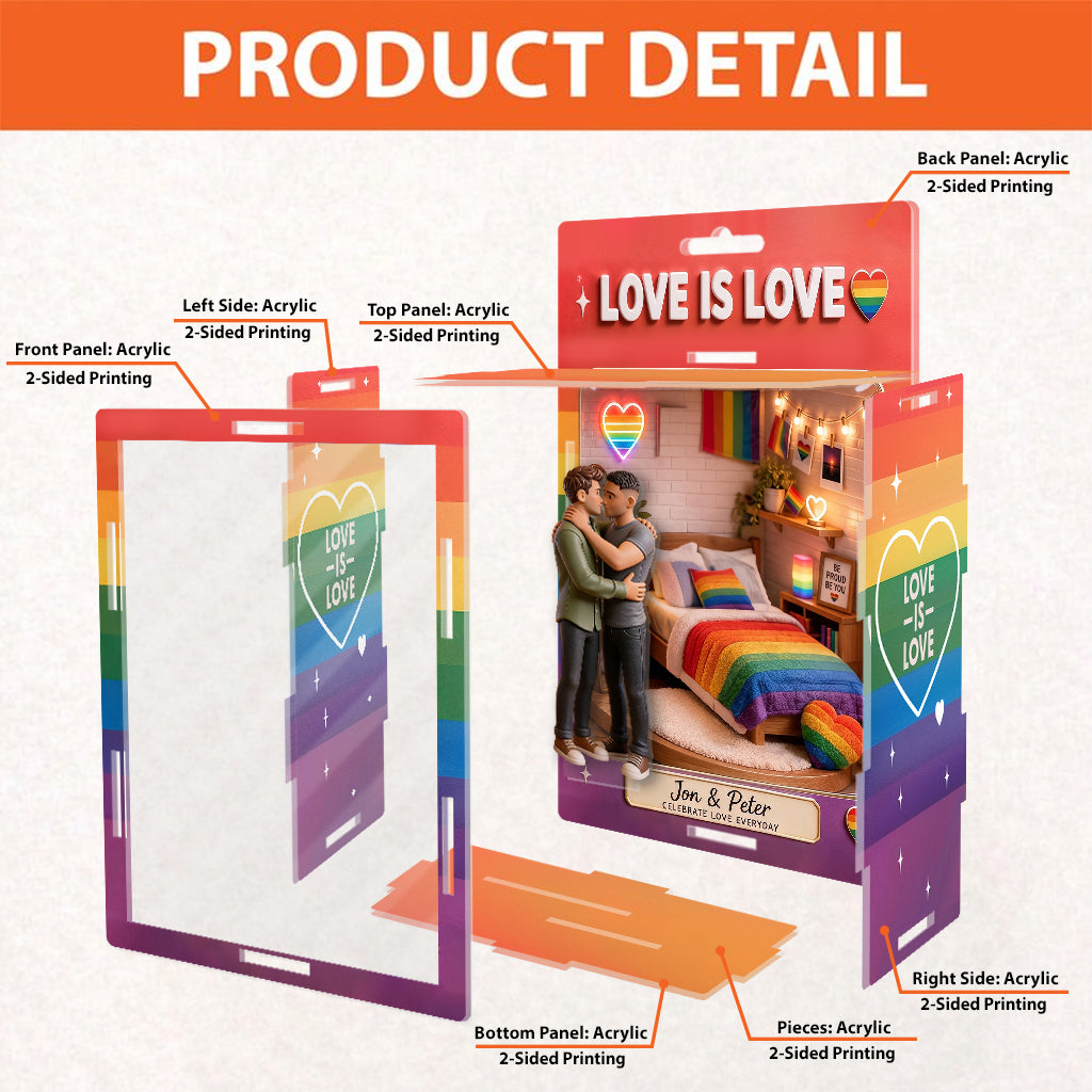 Love Is Love - Personalized LGBT Support Acrylic Display Box