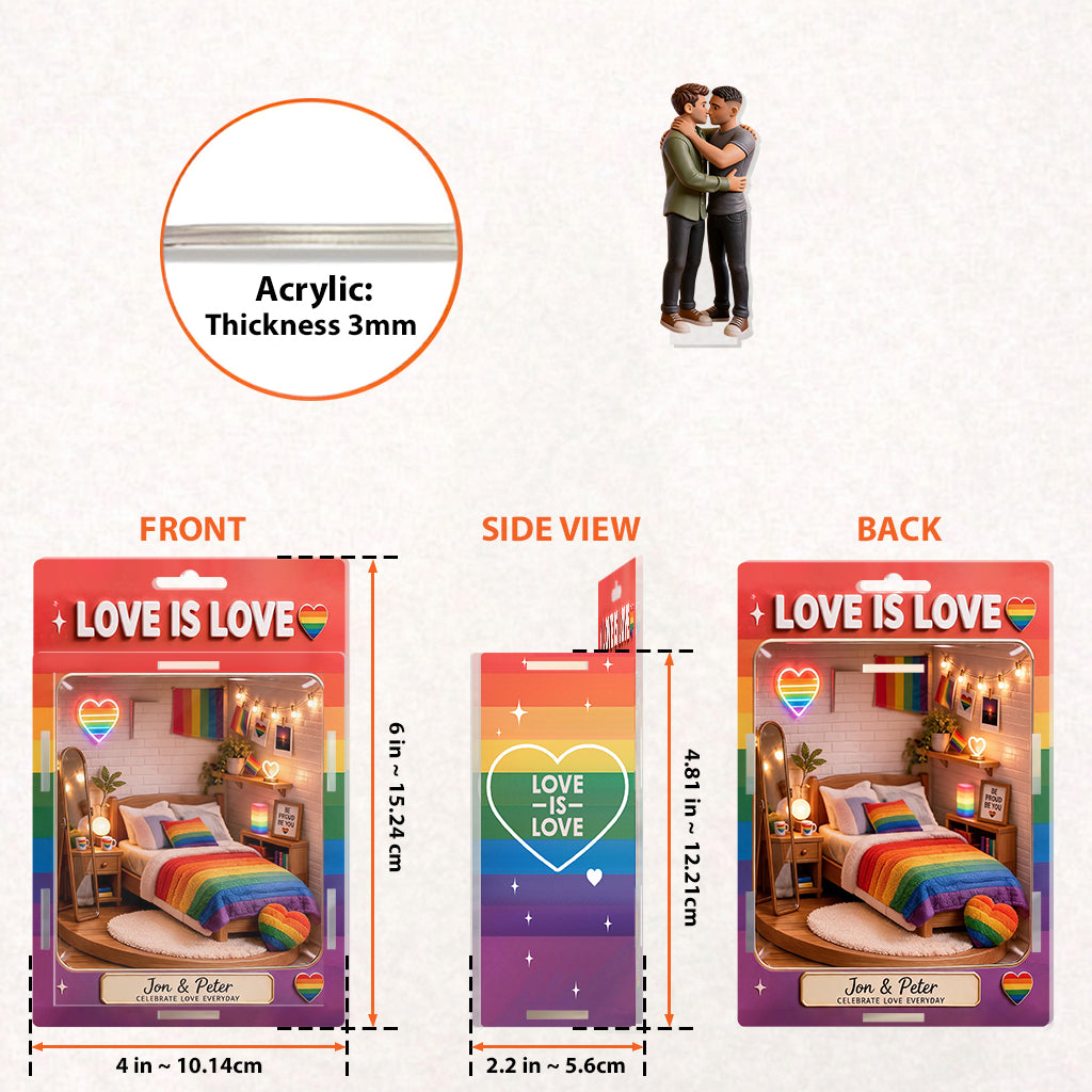 Love Is Love - Personalized LGBT Support Acrylic Display Box
