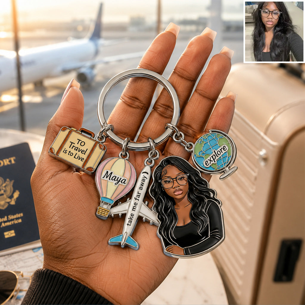 To Travel Is To Live - Personalized Travelling Premium Keychain With Charms