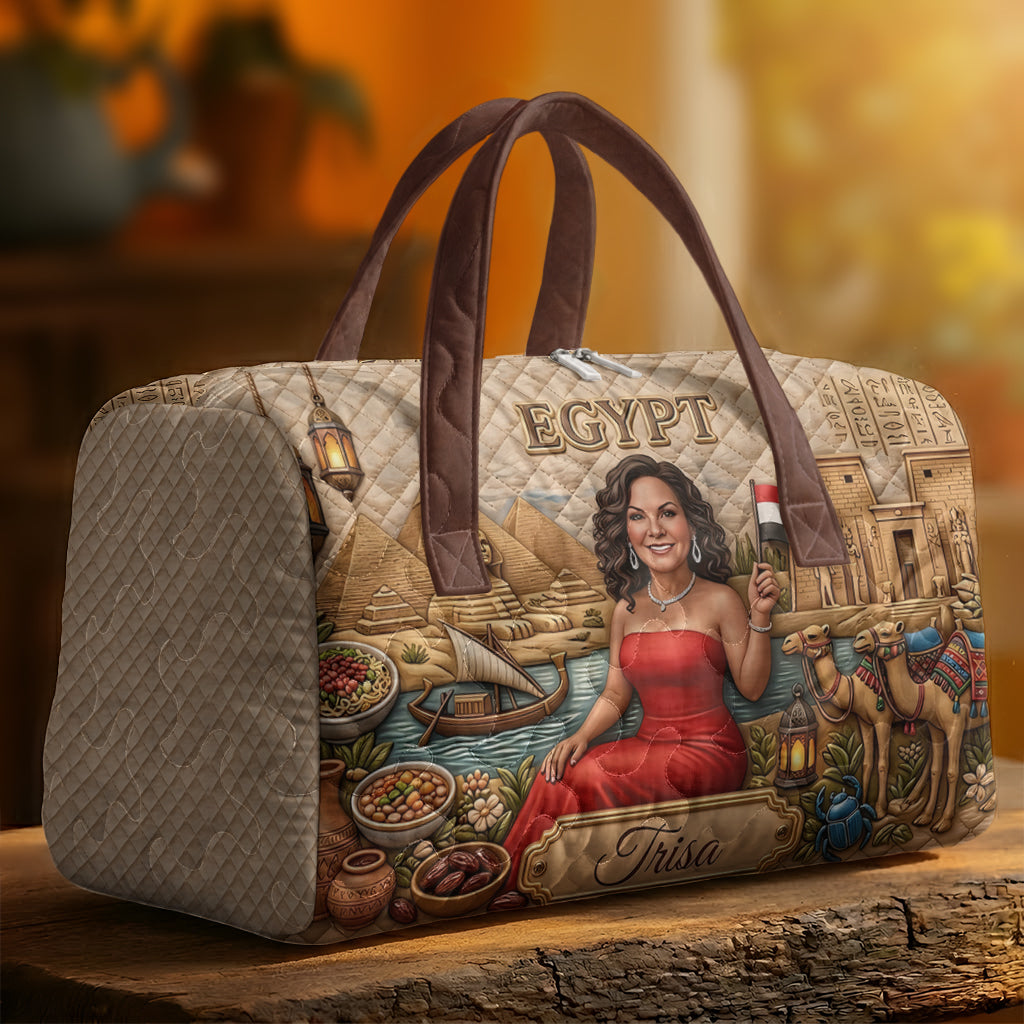 Love Traveling - Personalized Travelling Quilted Duffle Bag
