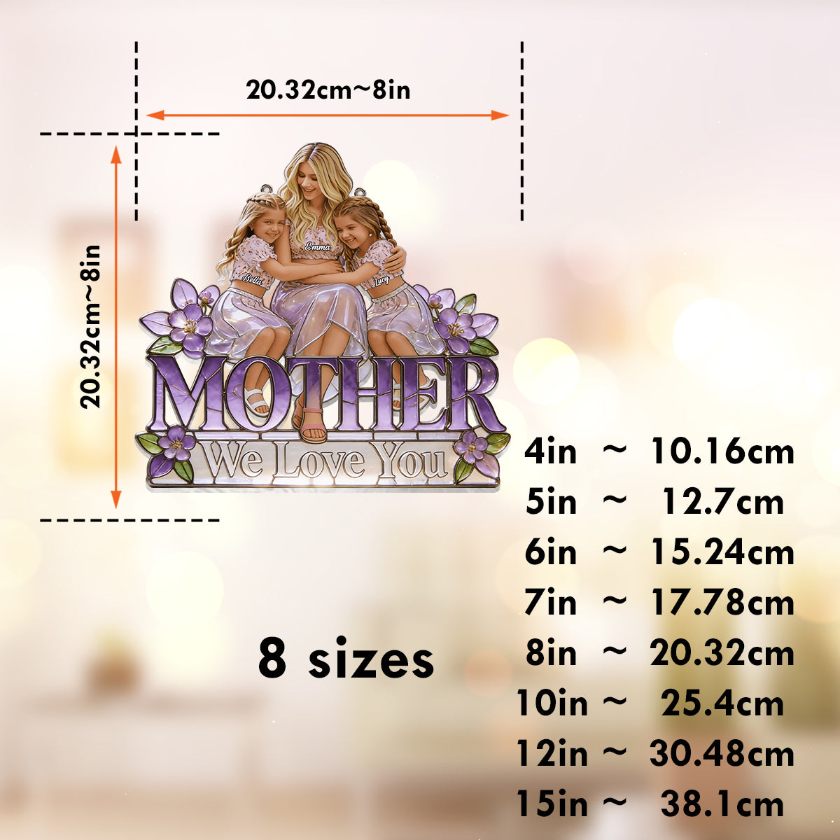 We Love You - Personalized Mother Window Hanging Suncatcher Ornament