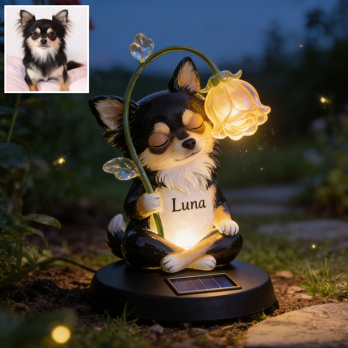 Sleepy Puppy - Personalized Dog Garden Solar Light