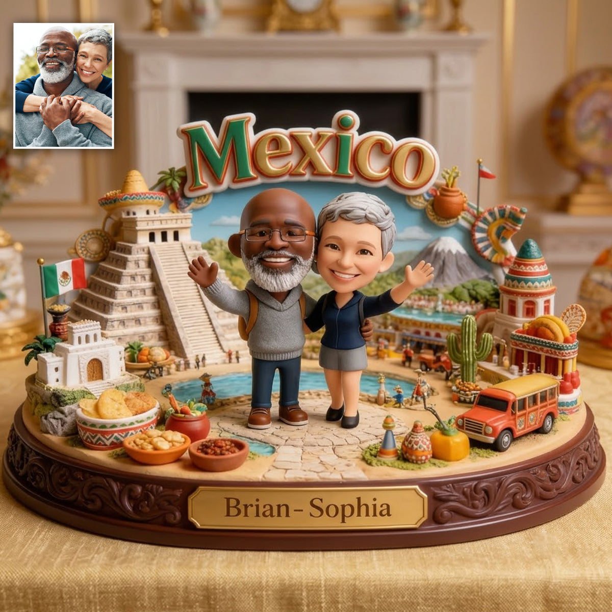 Our Travel Story - Any Photo, Any City - Personalized Travelling Custom Shaped Acrylic Plaque