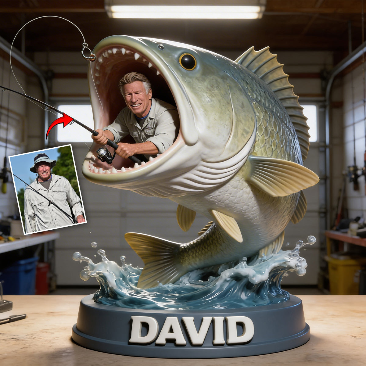 Love Fishing - Personalized Fishing Custom Shaped Acrylic Plaque