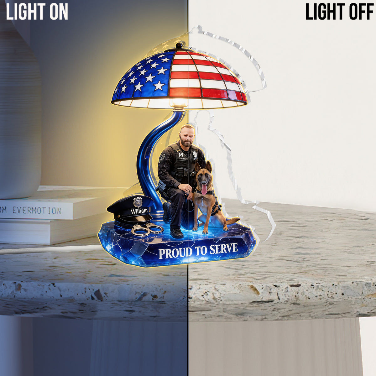 Police Officer - Personalized Police Officer Acrylic LED Night Light