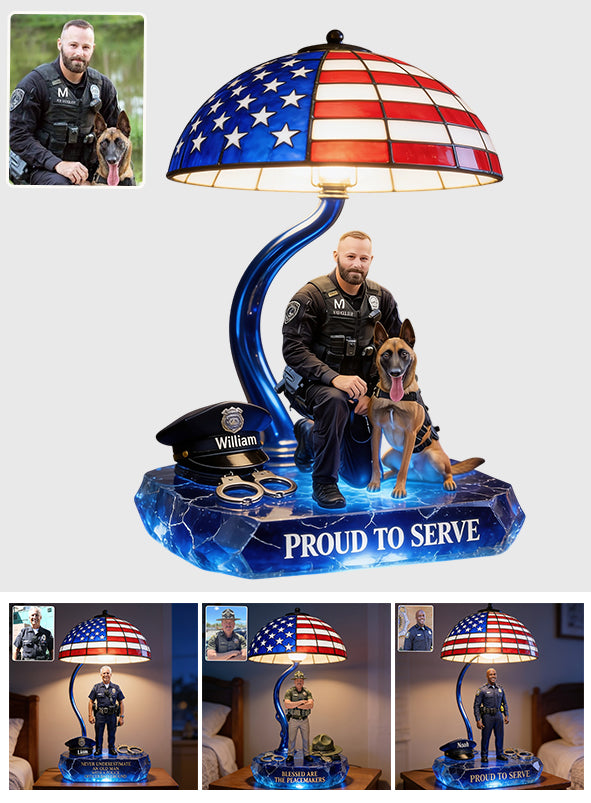 Police Officer - Personalized Police Officer Acrylic LED Night Light