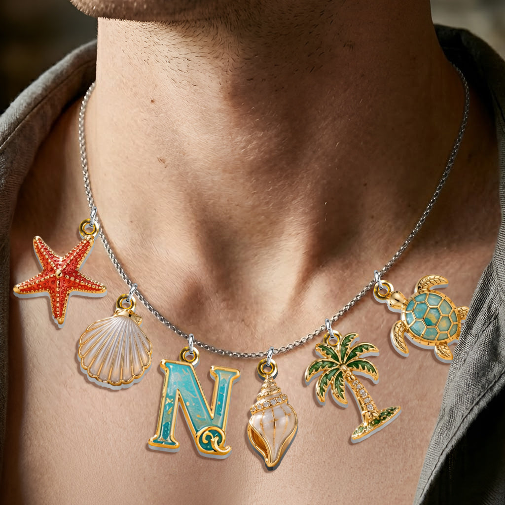 Sea Lovers Gift, Summer Time - Personalized Sea Lover Metal Necklaces With Pendants