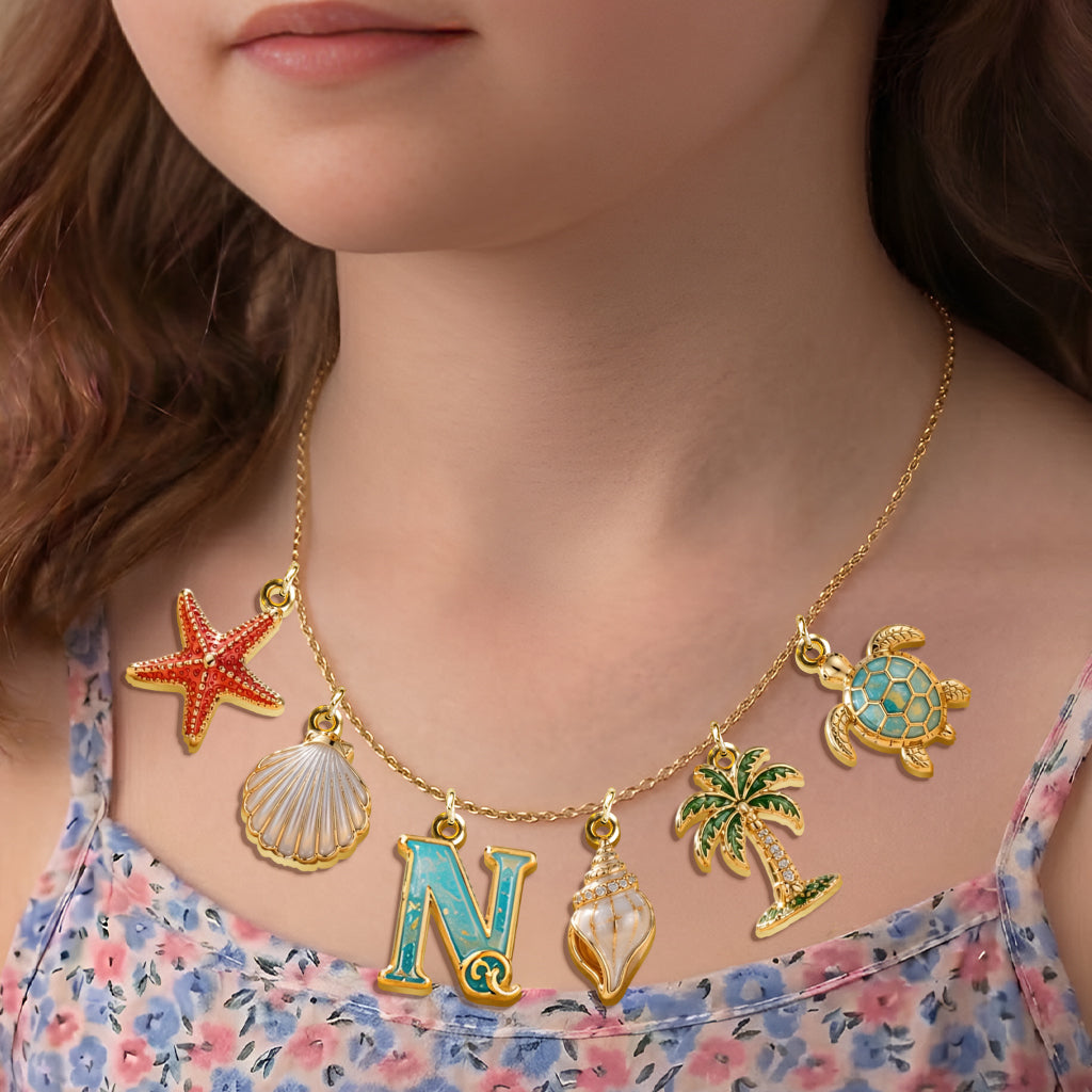 Sea Lovers Gift, Summer Time - Personalized Sea Lover Metal Necklaces With Pendants