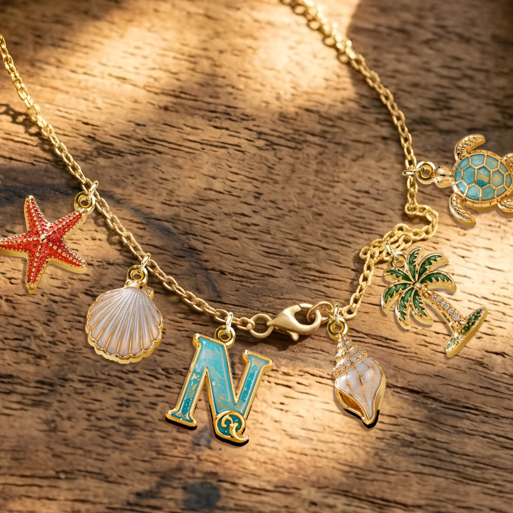 Sea Lovers Gift, Summer Time - Personalized Sea Lover Metal Necklaces With Pendants