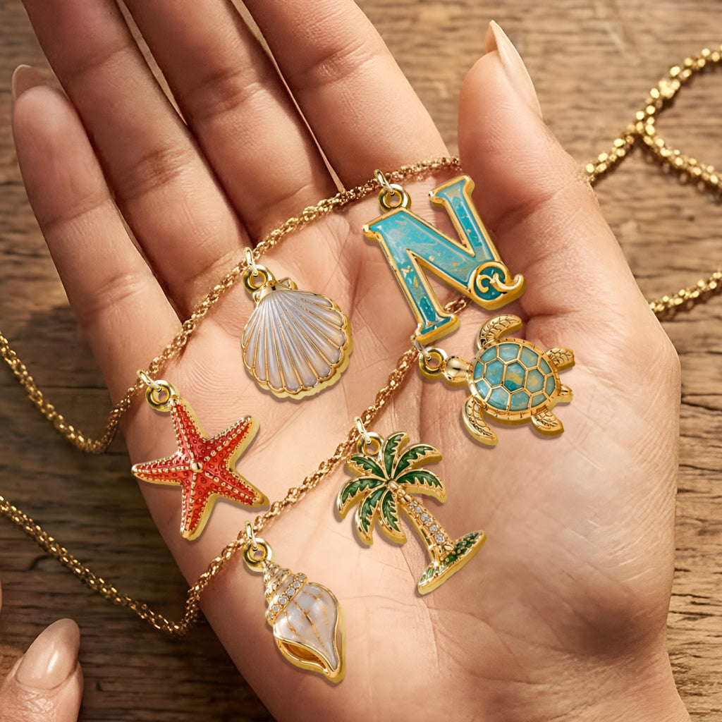 Sea Lovers Gift, Summer Time - Personalized Sea Lover Metal Necklaces With Pendants
