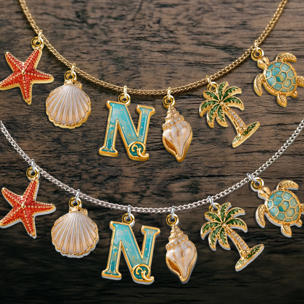 Sea Lovers Gift, Summer Time - Personalized Sea Lover Metal Necklaces With Pendants