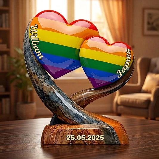 Love Is Love - Personalized LGBT Support Custom Shaped Acrylic Plaque