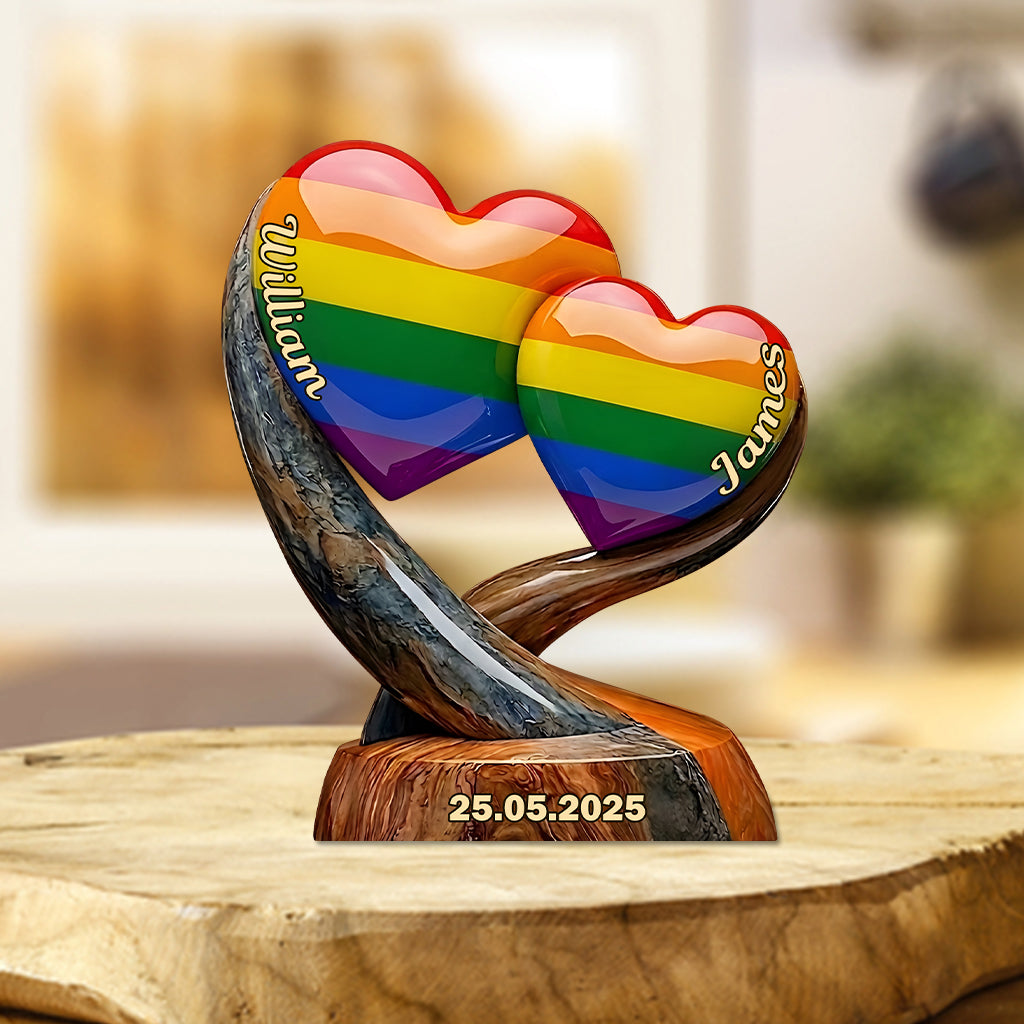 Love Is Love - Personalized LGBT Support Custom Shaped Acrylic Plaque