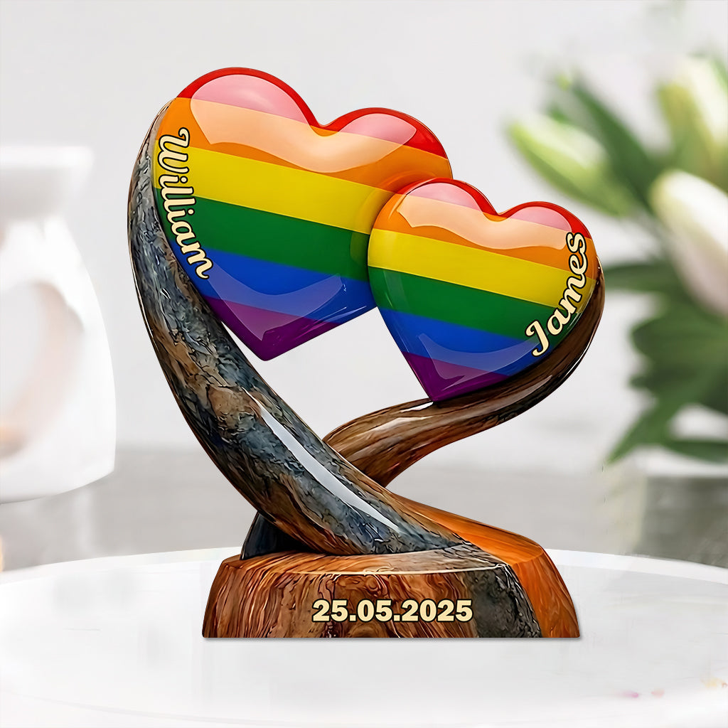 Love Is Love - Personalized LGBT Support Custom Shaped Acrylic Plaque